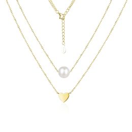 MOISS stříbrný náhrdelník SRDCE GOLD