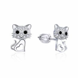 MOISS stříbrné náušnice KOČKA
