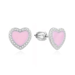MOISS stříbrné náušnice SRDCE SMALT