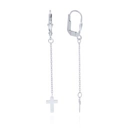 MOISS náušnice z bílého zlata KŘÍŽEK
