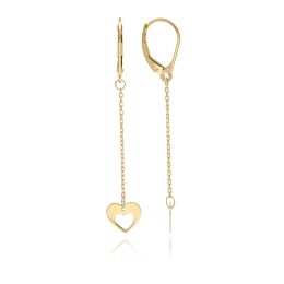 MOISS náušnice ze žlutého zlata SRDCE