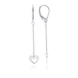 MOISS náušnice z bílého zlata SRDCE
