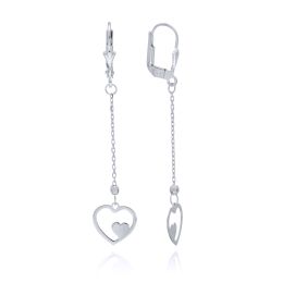 MOISS náušnice z bílého zlata SRDCE