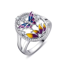 MOISS stříbrný prsten SMALT MOTÝL