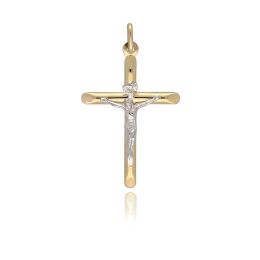 MOISS přívěsek ze žlutého zlata KŘÍŽEK BICOLOR