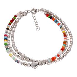MOISS stříbrný korálkový náramek