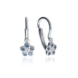 MOISS dětské náušnice z bílého zlata KVĚTINA