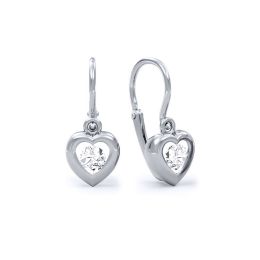 MOISS náušnice z bílého zlata SRDCE