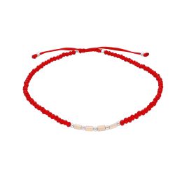 MOISS provázkový náramek na nohu s kuličkami