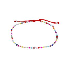 MOISS provázkový náramek na nohu s kuličkami