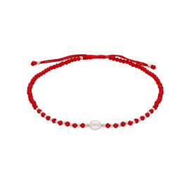 MOISS provázkový náramek na nohu s kuličkami