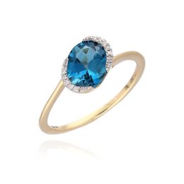 MOISS prsten ze žlutého zlata DIAMANT, TOPAZ