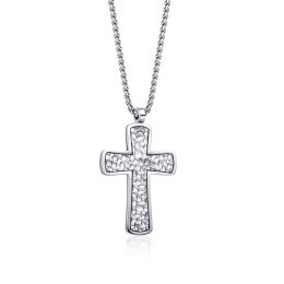 DIVERSE náhrdelník z oceli KŘÍŽEK