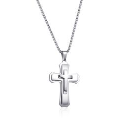 DIVERSE náhrdelník z oceli KŘÍŽEK