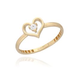 MOISS prsten ze žlutého zlata SRDCE
