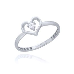 MOISS prsten z bílého zlata SRDCE