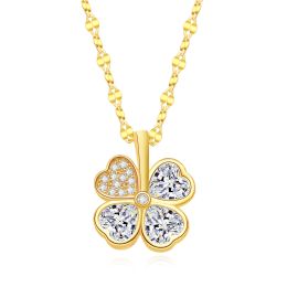 MOISS stříbrný náhrdelník ČTŘLÍSTEK GOLD