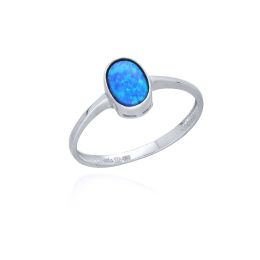 MOISS prsten z bílého zlata OPÁL