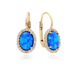 MOISS náušnice ze žlutého zlata OPÁL