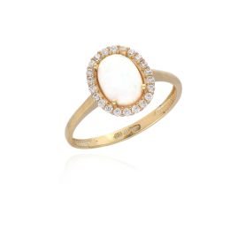 MOISS prsten ze žlutého zlata OPÁL