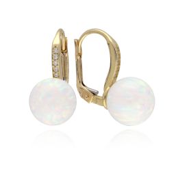 MOISS náušnice ze žlutého zlata OPÁL