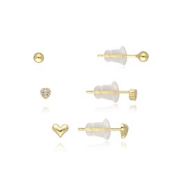 MOISS stříbrné náušnice SRDCE 4-6mm