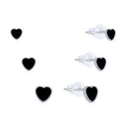 MOISS stříbrné náušnice SRDCE 4-6mm