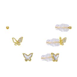 MOISS stříbrné náušnice MOTÝL 2-7,5mm