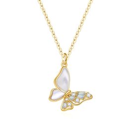 MOISS stříbrný náhrdelník MOTÝL