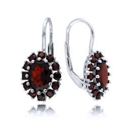 MOISS náušnice z bílého zlata GRANÁT