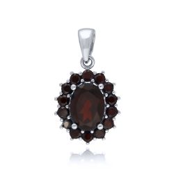 MOISS přívěsek z bílého zlata GRANÁT