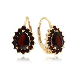 MOISS náušnice ze žlutého zlata GRANÁT