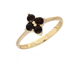 MOISS prsten ze žlutého zlata GRANÁT