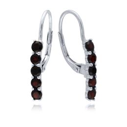 MOISS náušnice z bílého zlata GRANÁT