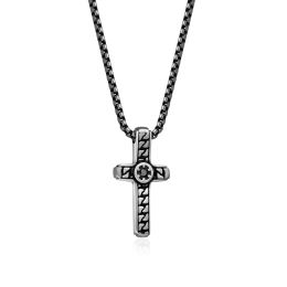 DIVERSE náhrdelník z oceli KŘÍŽEK