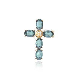 MOISS stříbrný přívěsek TOPAZ KŘÍŽEK