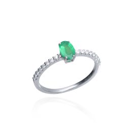 MOISS stříbrný prsten SMARAGD