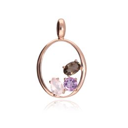 MOISS stříbrný přívěsek KŘEMEN, AMETYST