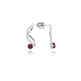 MOISS stříbrné náušnice RUBÍN