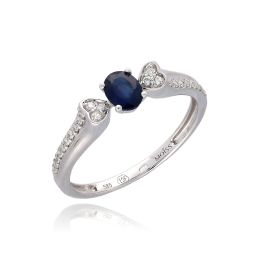 MOISS diamantový prsten z bílého zlata SAFÍR