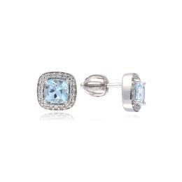 MOISS náušnice z bílého zlata TOPAZ, DIAMANT