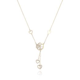 MOISS náhrdelník ze žlutého zlata KVĚTINA