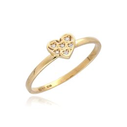 MOISS prsten ze žlutého zlata SRDCE