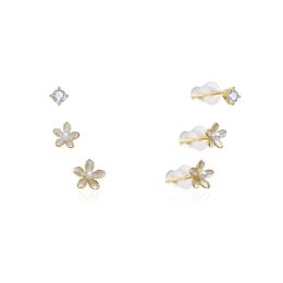 MOISS stříbrné náušnice KVĚTINA GOLD