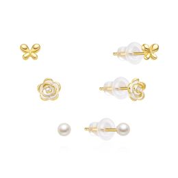 MOISS stříbrné náušnice KVĚTINA GOLD