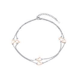 MOISS stříbrný náramek na nohu SRDCE