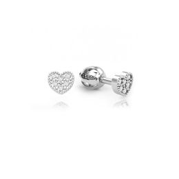 MOISS náušnice z bílého zlata SRDCE