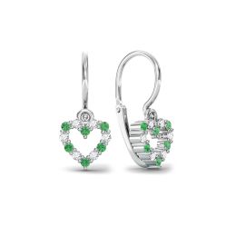 MOISS dětské náušnice z bílého zlata SRDCE