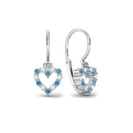 MOISS dětské náušnice z bílého zlata SRDCE