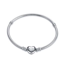 MOISS stříbrný náramek na korálek SRDCE